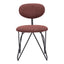 Silla Comercial para Restaurante - ZUO NOVI - Varios Colores - Asiento y Respaldo Tapizados - Café Guinda
