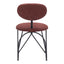 Silla Comercial para Restaurante - ZUO NOVI - Varios Colores - Asiento y Respaldo Tapizados - Café Guinda