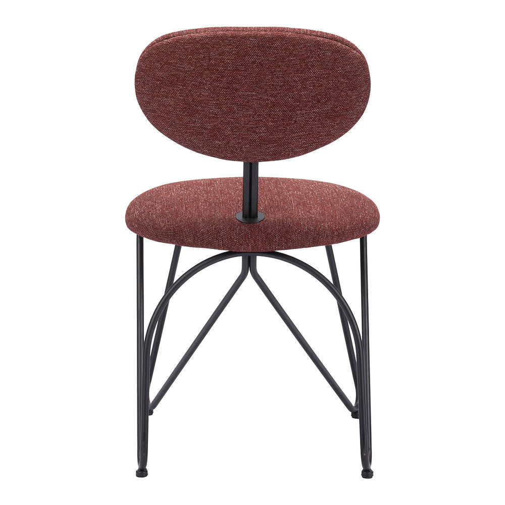Silla Comercial para Restaurante - ZUO NOVI - Varios Colores - Asiento y Respaldo Tapizados - Café Guinda