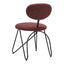 Silla Comercial para Restaurante - ZUO NOVI - Varios Colores - Asiento y Respaldo Tapizados - Café Guinda