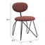 Silla Comercial para Restaurante - ZUO NOVI - Varios Colores - Asiento y Respaldo Tapizados - Café Guinda