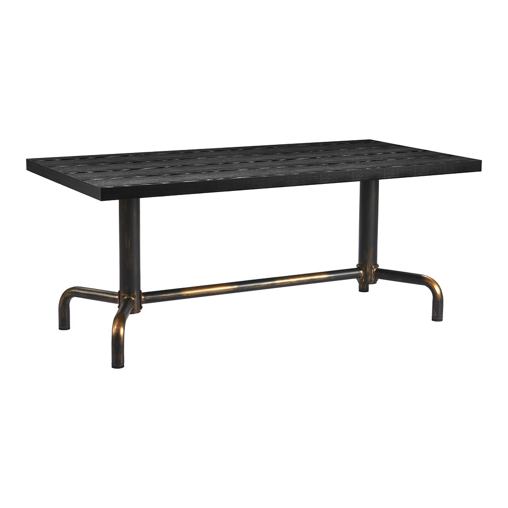 Mesa de Comedor para Salón de Eventos - ZUO NEUM - Negro - Cubierta de MDF Símil Madera y Estructura de Acero Pintado
