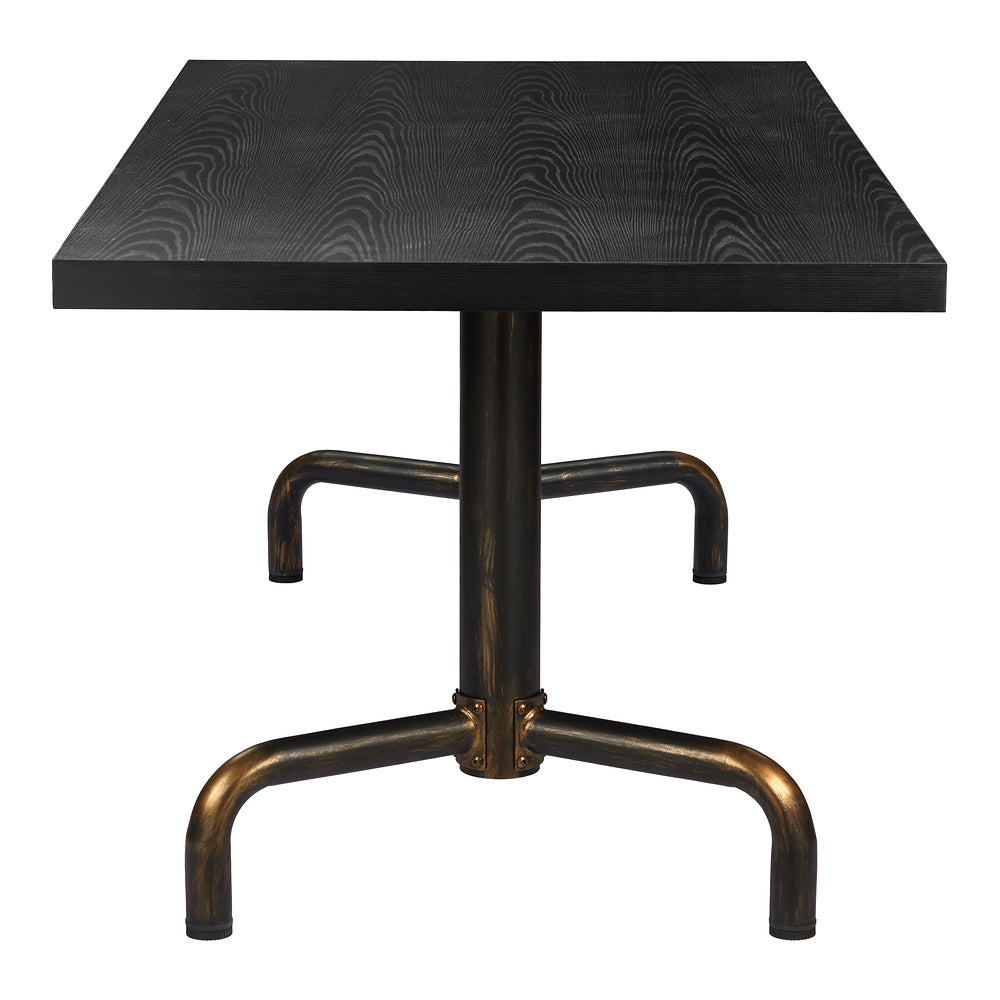 Mesa de Comedor para Salón de Eventos - ZUO NEUM - Negro - Cubierta de MDF Símil Madera y Estructura de Acero Pintado