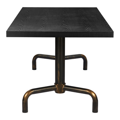 Mesa de Comedor para Salón de Eventos - ZUO NEUM - Negro - Cubierta de MDF Símil Madera y Estructura de Acero Pintado