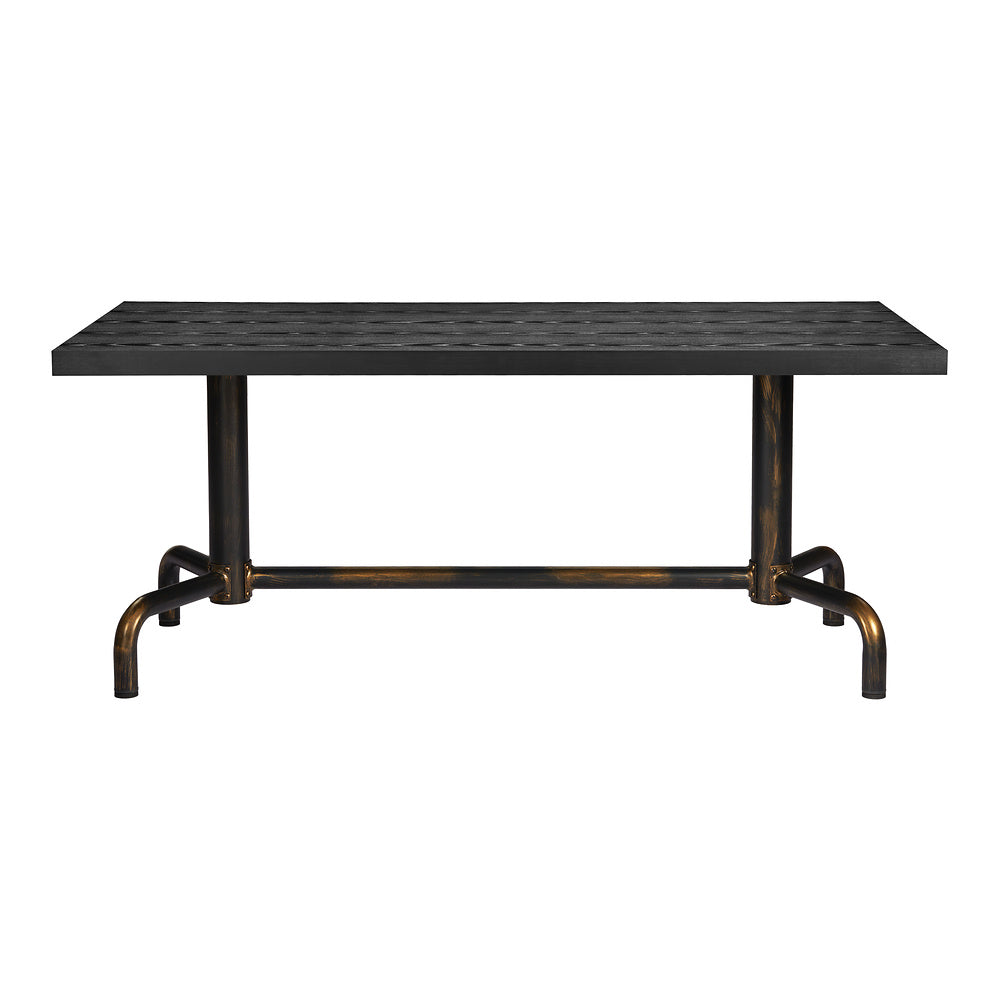 Mesa de Comedor para Salón de Eventos - ZUO NEUM - Negro - Cubierta de MDF Símil Madera y Estructura de Acero Pintado