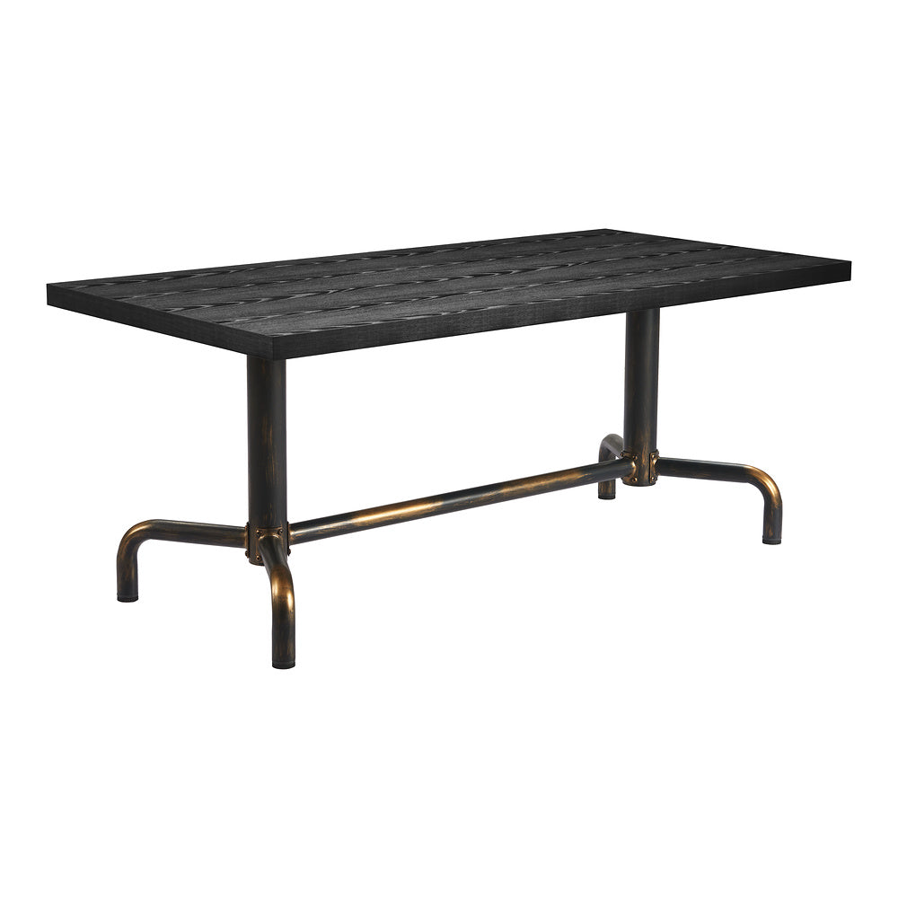 Mesa de Comedor para Salón de Eventos - ZUO NEUM - Negro - Cubierta de MDF Símil Madera y Estructura de Acero Pintado