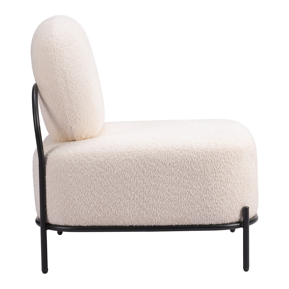 Sillón Ocasional para Boutique - ZUO ARENDAL - Vainilla - Asiento y Respaldo Tapizados en Tejido Texturizado