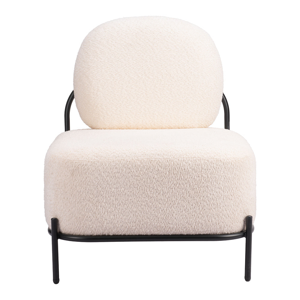 Sillón Ocasional para Boutique - ZUO ARENDAL - Vainilla - Asiento y Respaldo Tapizados en Tejido Texturizado