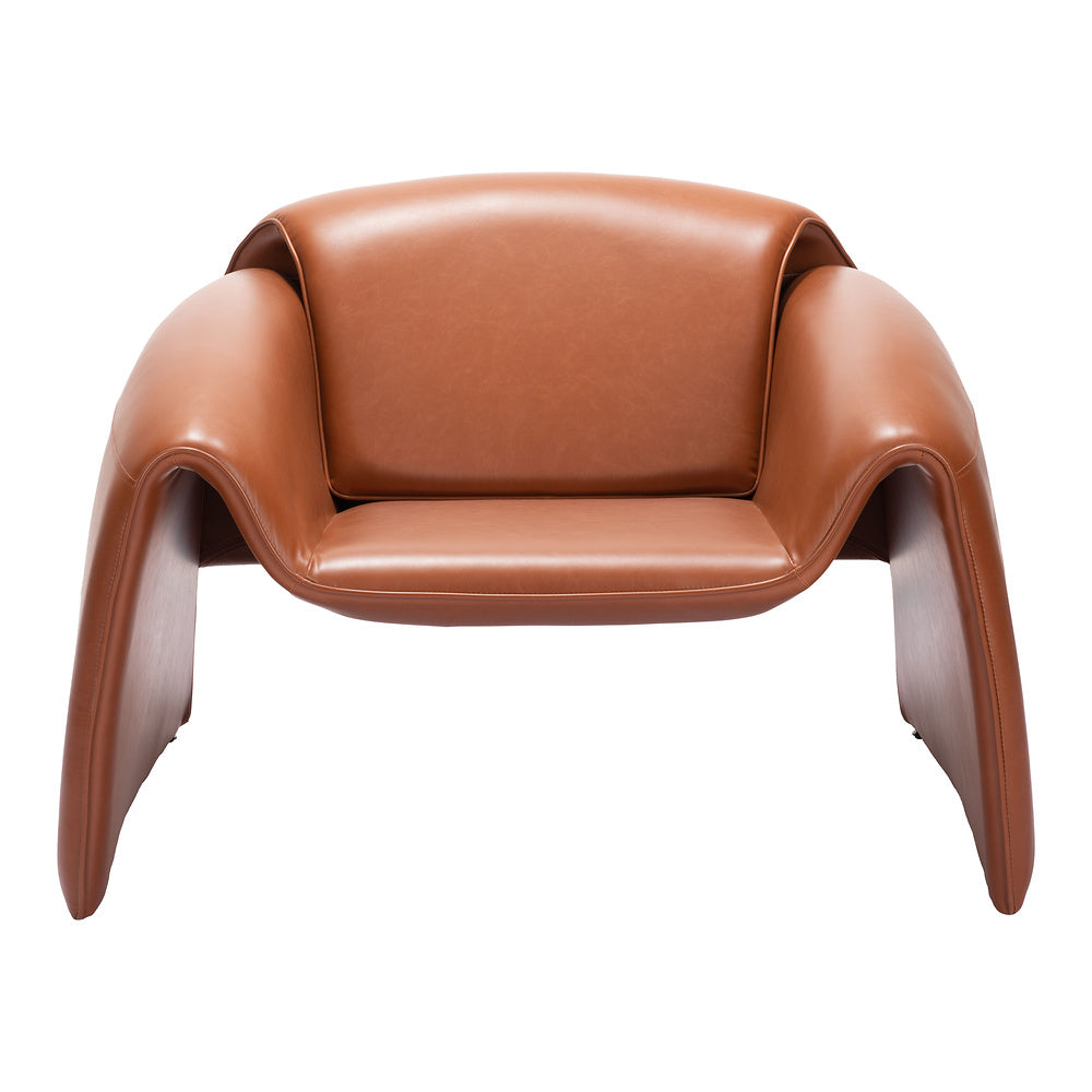Sillón Ocasional para Área de Descanso - ZUO HORTEN - Café - Asiento y Respaldo Tapizados en Piel Sintética