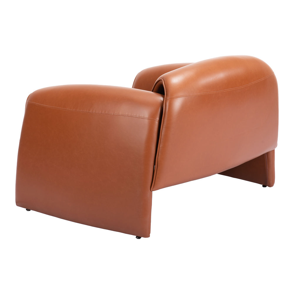 Sillón Ocasional para Área de Descanso - ZUO HORTEN - Café - Asiento y Respaldo Tapizados en Piel Sintética