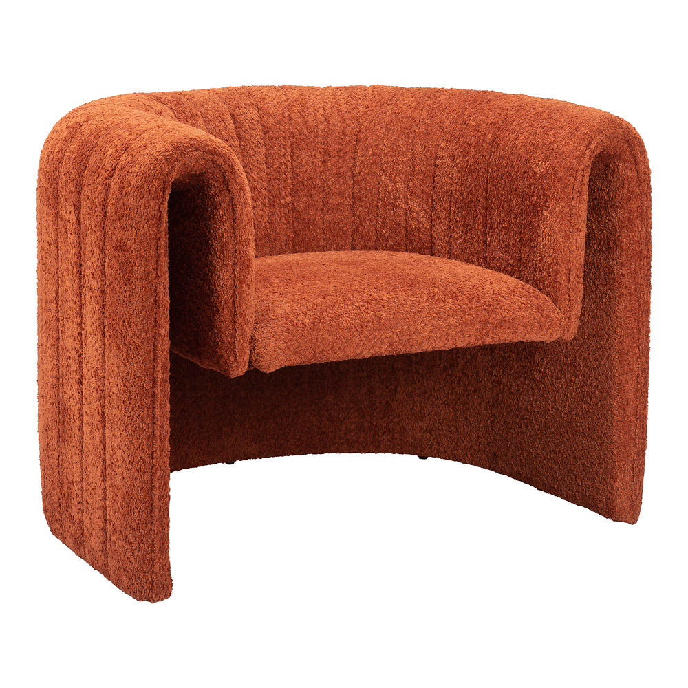 Sillón Ocasional para Sala de Espera - ZUO VIANA - Varios Colores - Asiento y Respaldo Tapizados - Naranja Quemado
