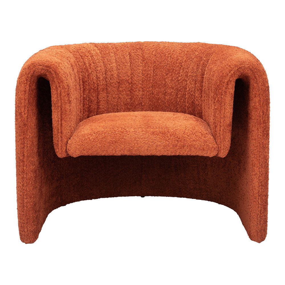 Sillón Ocasional para Sala de Espera - ZUO VIANA - Varios Colores - Asiento y Respaldo Tapizados - Naranja Quemado
