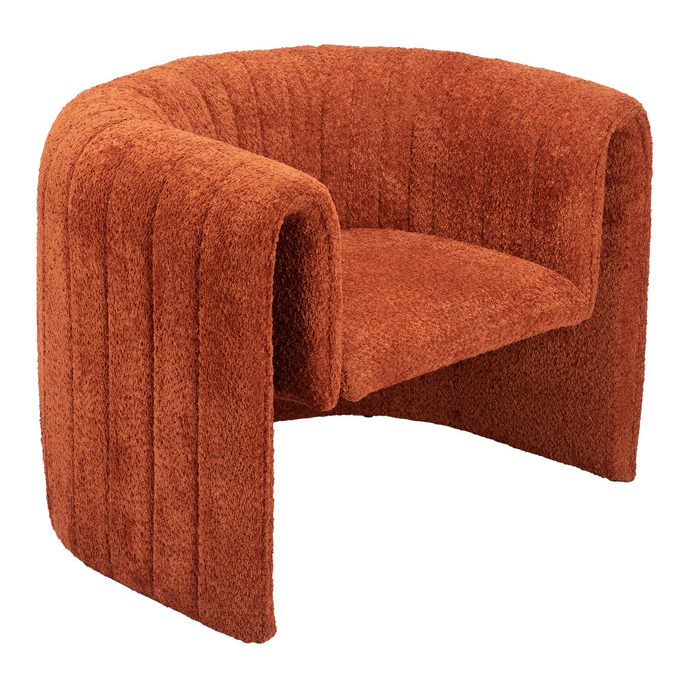 Sillón Ocasional para Sala de Espera - ZUO VIANA - Varios Colores - Asiento y Respaldo Tapizados - Naranja Quemado