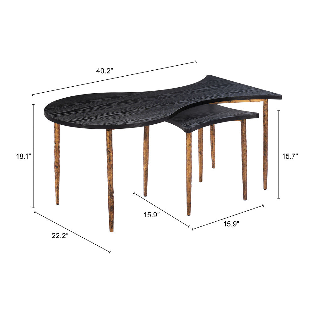 Mesa de Centro para Consultorio - ZUO NORDEN - Varios Colores - Cubierta de MDF Símil Madera y Estructura de Acero Pintado