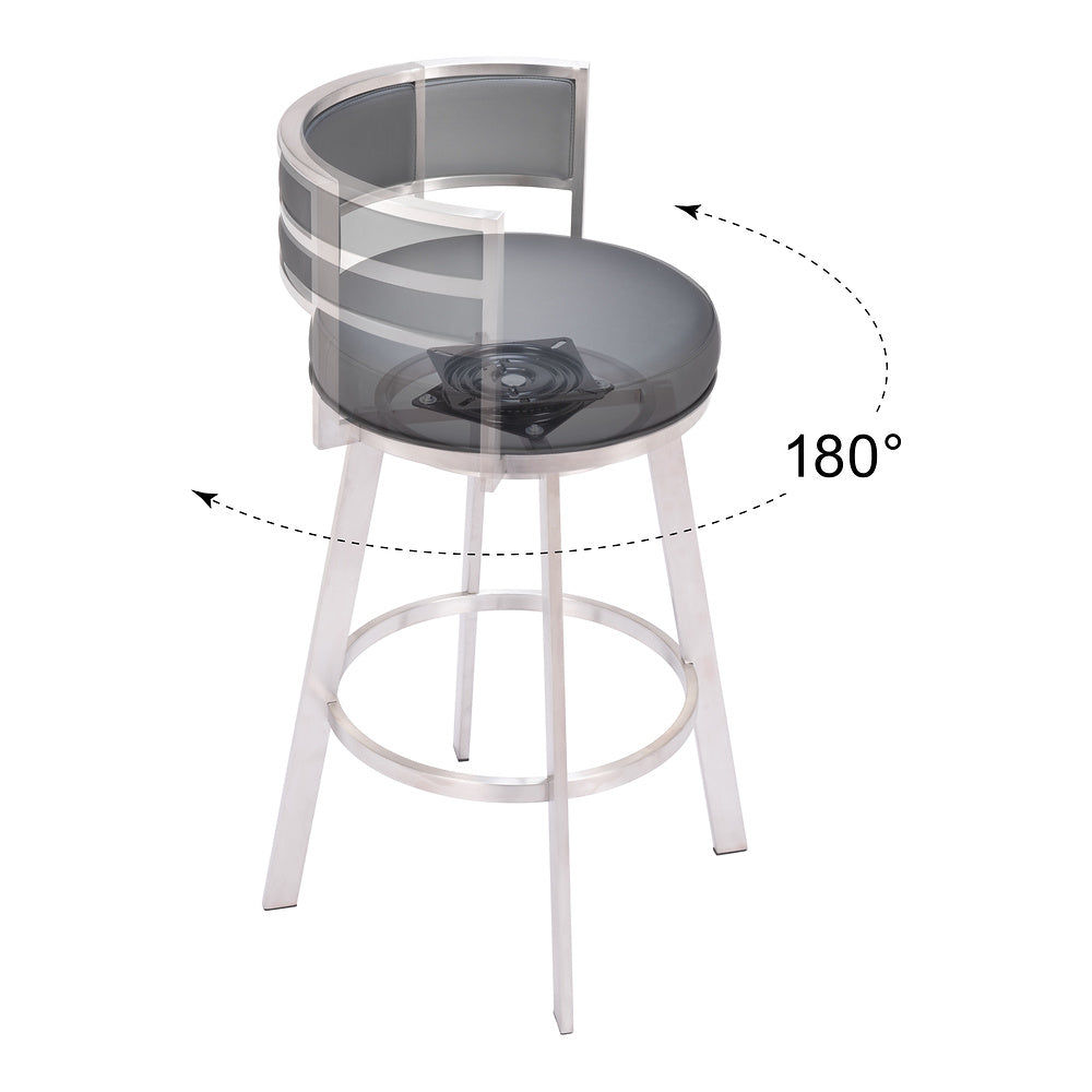 Banco Alto para Comedor de Empresa - ZUO GIMSBY - Negro - Asiento y Respaldo Tapizados en Piel Sintética