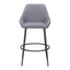 Banco Alto para Bar y Barra - ZUO VILA - Gris - Asiento y Respaldo Tapizados
