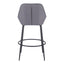 Banco Alto para Bar y Barra - ZUO VILA - Gris - Asiento y Respaldo Tapizados