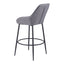 Banco Alto para Bar y Barra - ZUO VILA - Gris - Asiento y Respaldo Tapizados