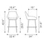 Banco Alto para Bar y Barra - ZUO VILA - Gris - Asiento y Respaldo Tapizados