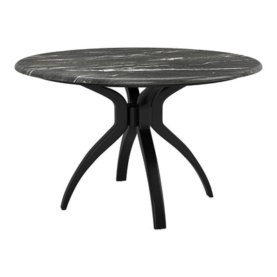 Mesa de Comedor para Bistró - ZUO SUMAY - Negro - Cubierta de Piedra HPL Símil Mármol y Estructura de Acero