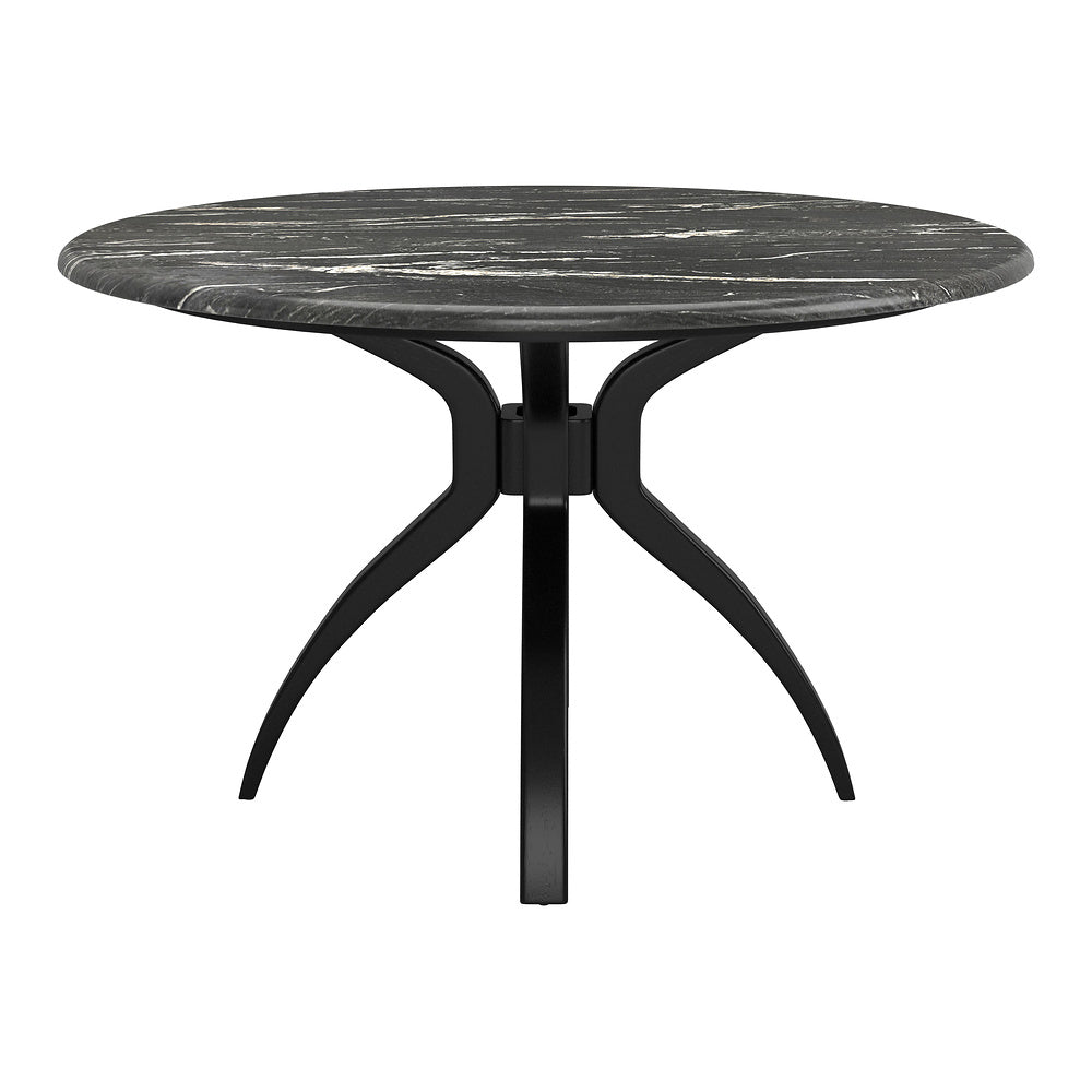 Mesa de Comedor para Bistró - ZUO SUMAY - Negro - Cubierta de Piedra HPL Símil Mármol y Estructura de Acero