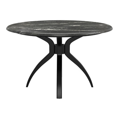 Mesa de Comedor para Bistró - ZUO SUMAY - Negro - Cubierta de Piedra HPL Símil Mármol y Estructura de Acero