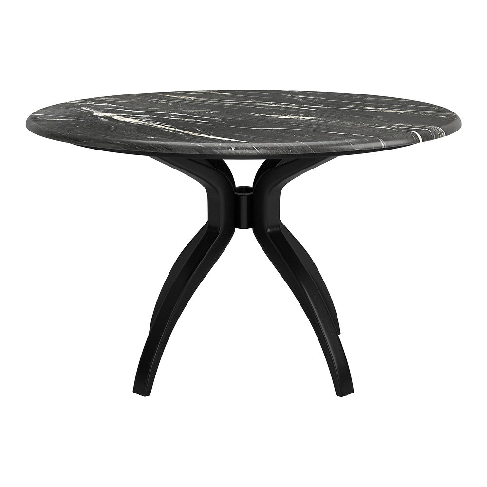 Mesa de Comedor para Bistró - ZUO SUMAY - Negro - Cubierta de Piedra HPL Símil Mármol y Estructura de Acero
