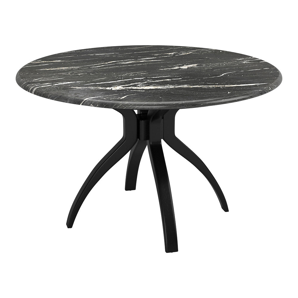 Mesa de Comedor para Bistró - ZUO SUMAY - Negro - Cubierta de Piedra HPL Símil Mármol y Estructura de Acero