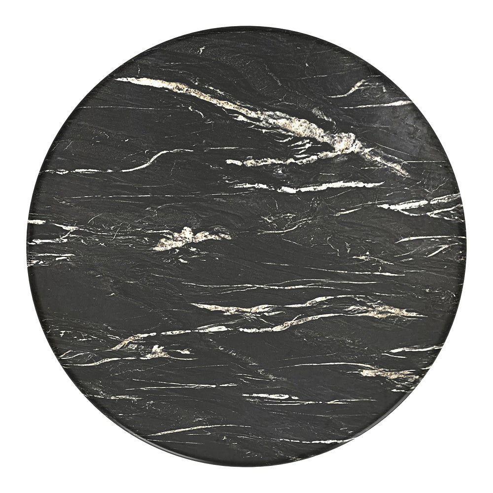 Mesa de Comedor para Bistró - ZUO SUMAY - Negro - Cubierta de Piedra HPL Símil Mármol y Estructura de Acero