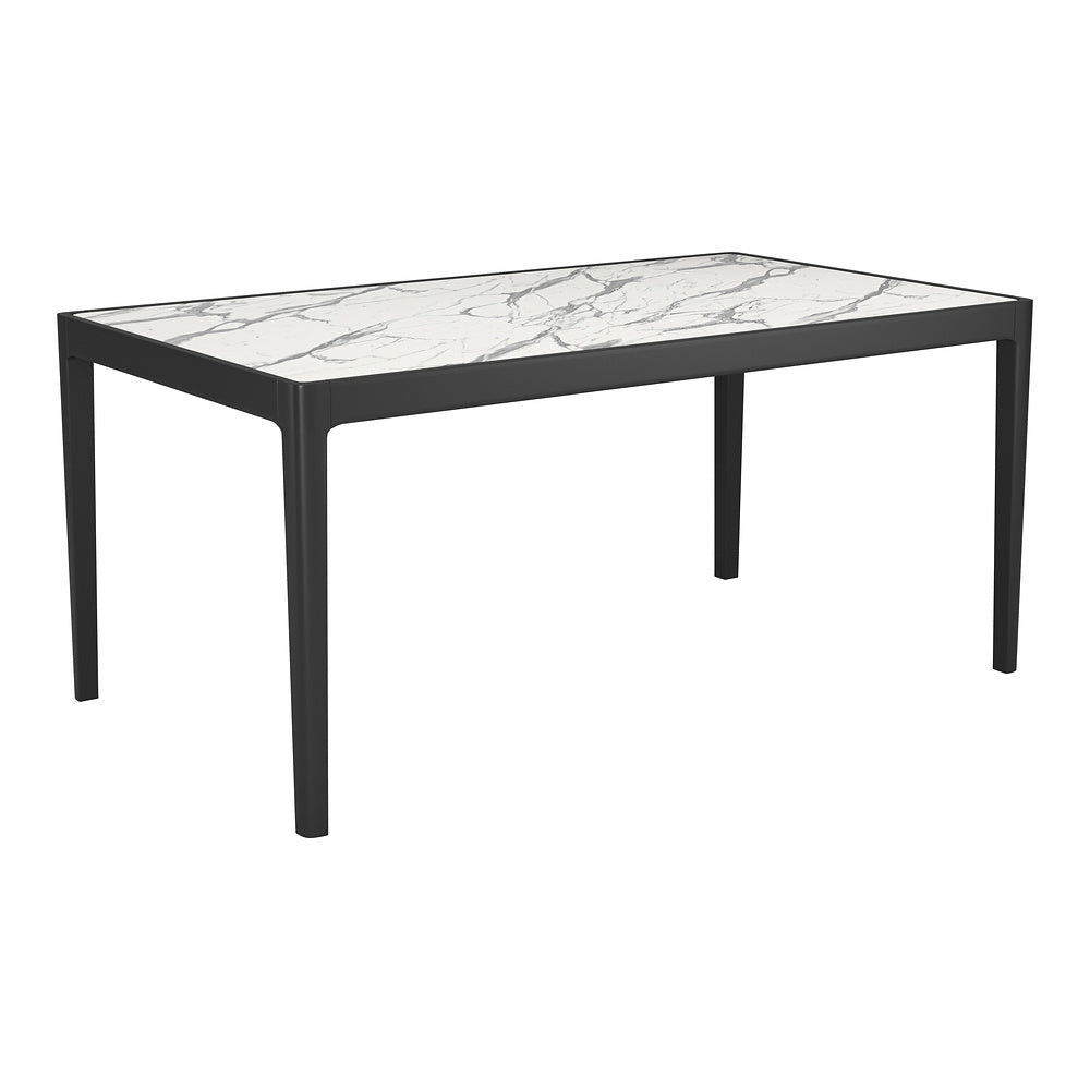 Mesa de Comedor para Desayunador - ZUO TOKAI - Blanco - Cubierta de Piedra HPL Símil Mármol y Estructura de Madera de Hule