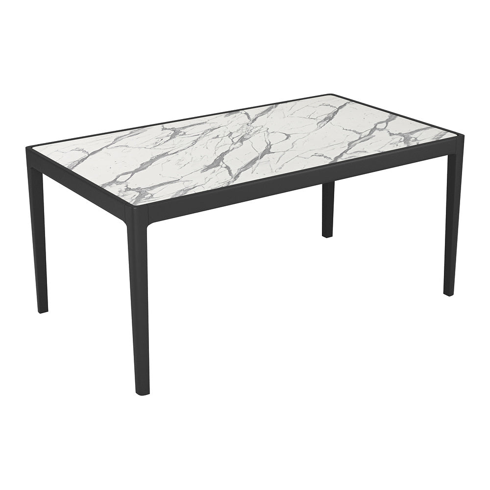 Mesa de Comedor para Desayunador - ZUO TOKAI - Blanco - Cubierta de Piedra HPL Símil Mármol y Estructura de Madera de Hule
