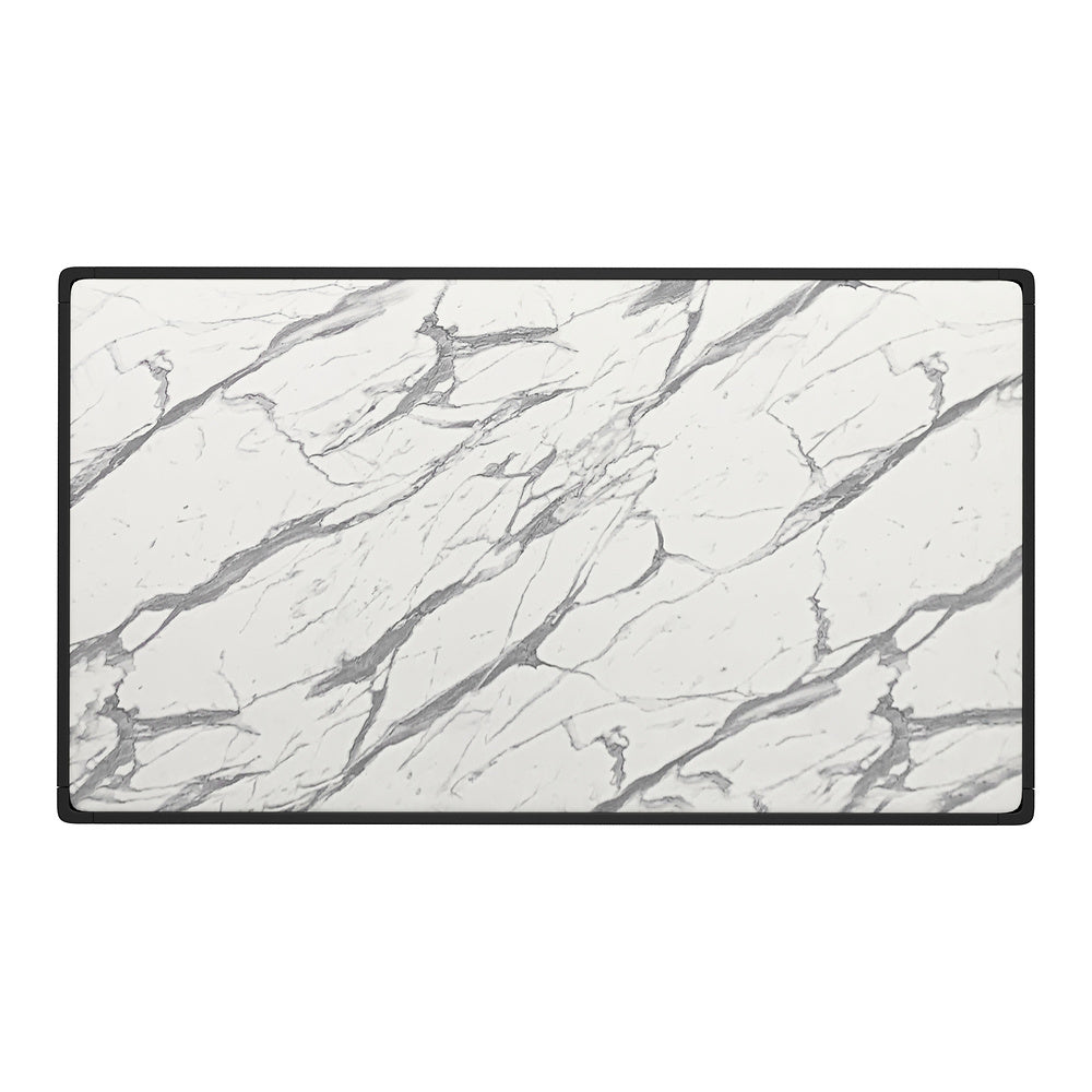 Mesa de Comedor para Desayunador - ZUO TOKAI - Blanco - Cubierta de Piedra HPL Símil Mármol y Estructura de Madera de Hule