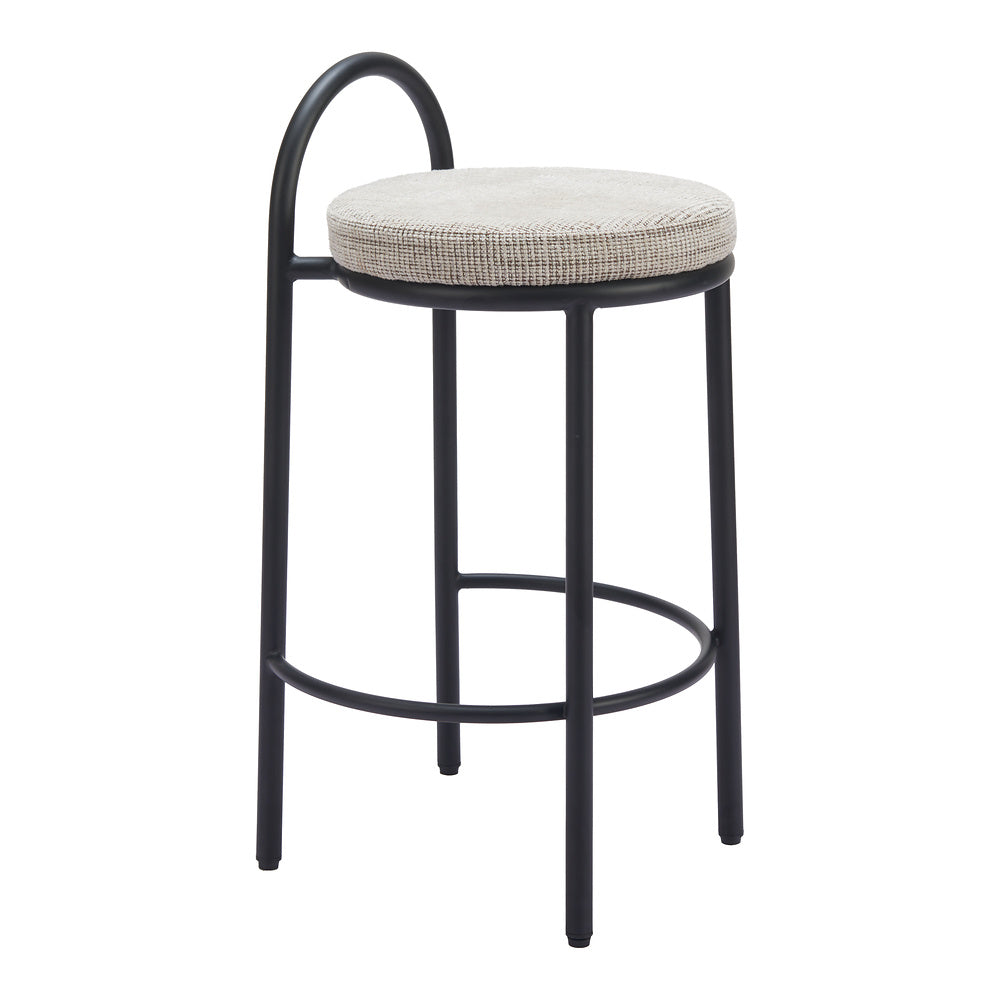 Banco Mostrador para Comedor de Empresa - ZUO SISAL - Beige Tweed - Asiento y Respaldo Tapizados