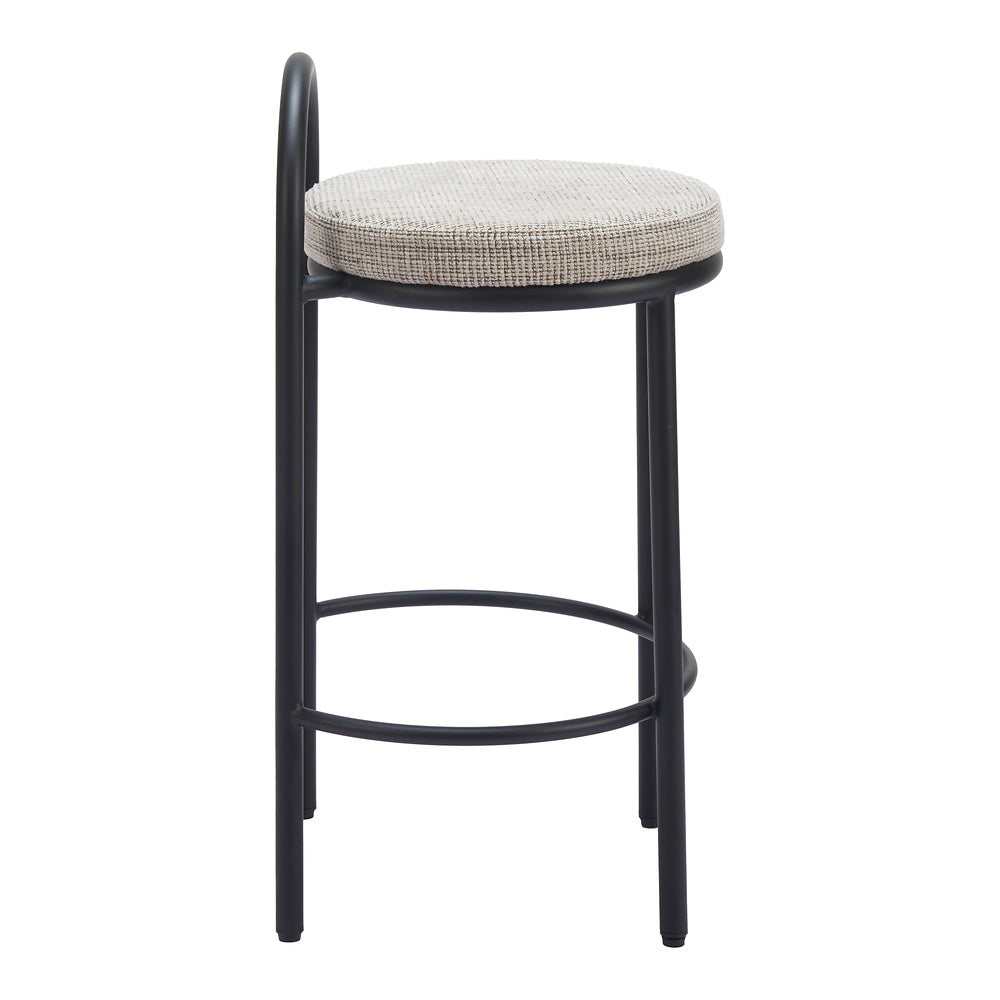Banco Mostrador para Comedor de Empresa - ZUO SISAL - Beige Tweed - Asiento y Respaldo Tapizados
