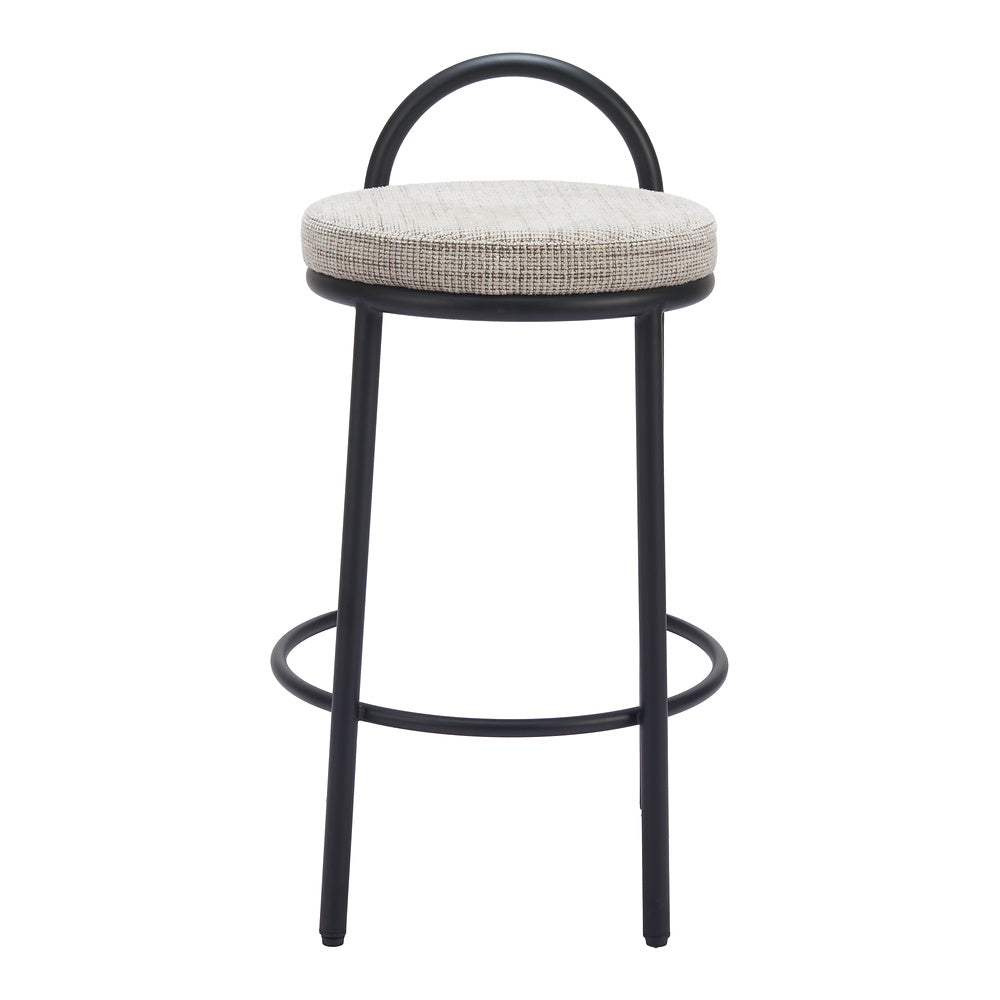 Banco Mostrador para Comedor de Empresa - ZUO SISAL - Beige Tweed - Asiento y Respaldo Tapizados