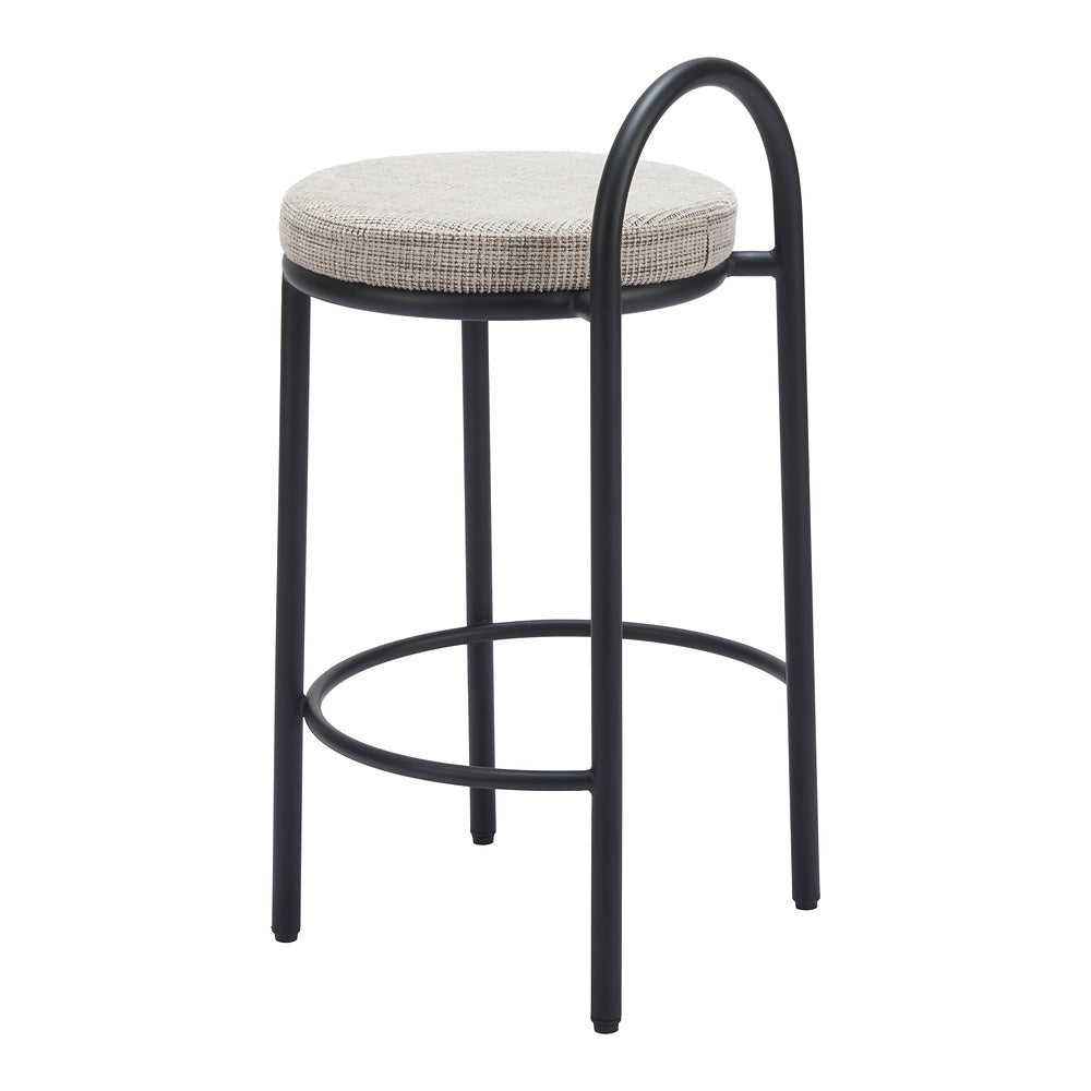Banco Mostrador para Comedor de Empresa - ZUO SISAL - Beige Tweed - Asiento y Respaldo Tapizados