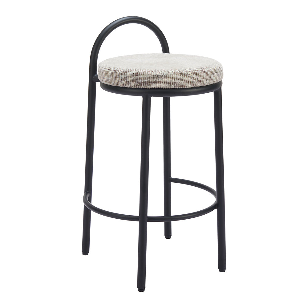 Banco Mostrador para Comedor de Empresa - ZUO SISAL - Beige Tweed - Asiento y Respaldo Tapizados