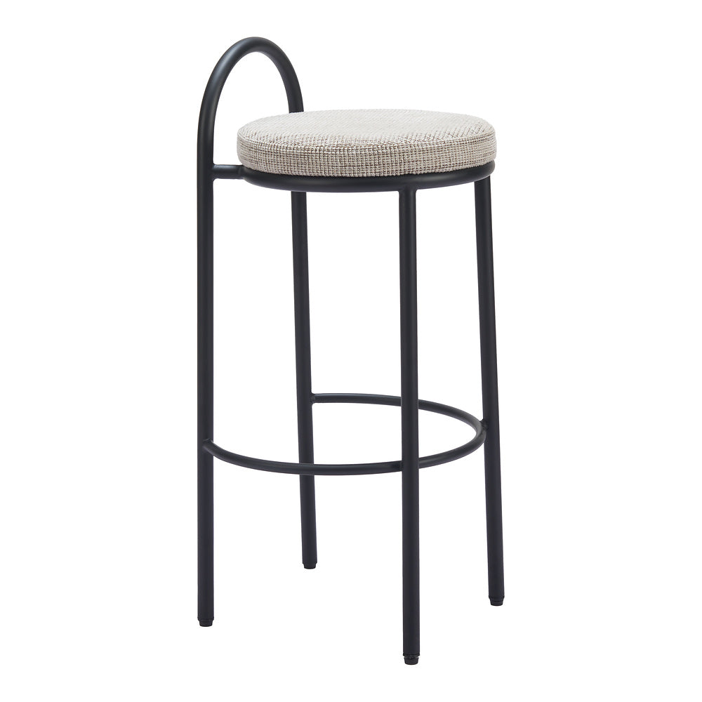 Banco Alto para Bar y Barra - ZUO SISAL - Beige Tweed - Asiento y Respaldo Tapizados