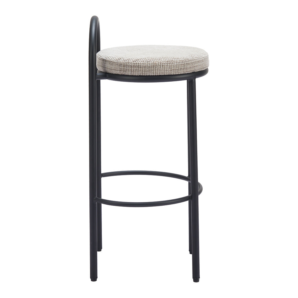 Banco Alto para Bar y Barra - ZUO SISAL - Beige Tweed - Asiento y Respaldo Tapizados