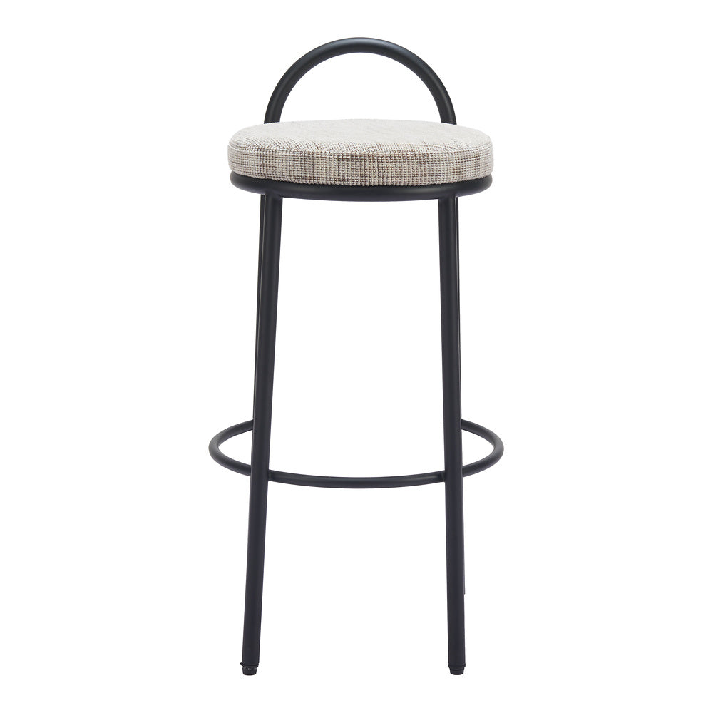 Banco Alto para Bar y Barra - ZUO SISAL - Beige Tweed - Asiento y Respaldo Tapizados