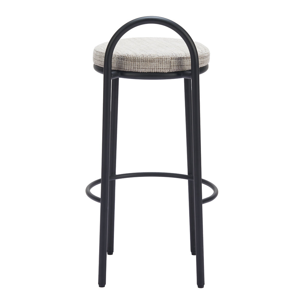 Banco Alto para Bar y Barra - ZUO SISAL - Beige Tweed - Asiento y Respaldo Tapizados