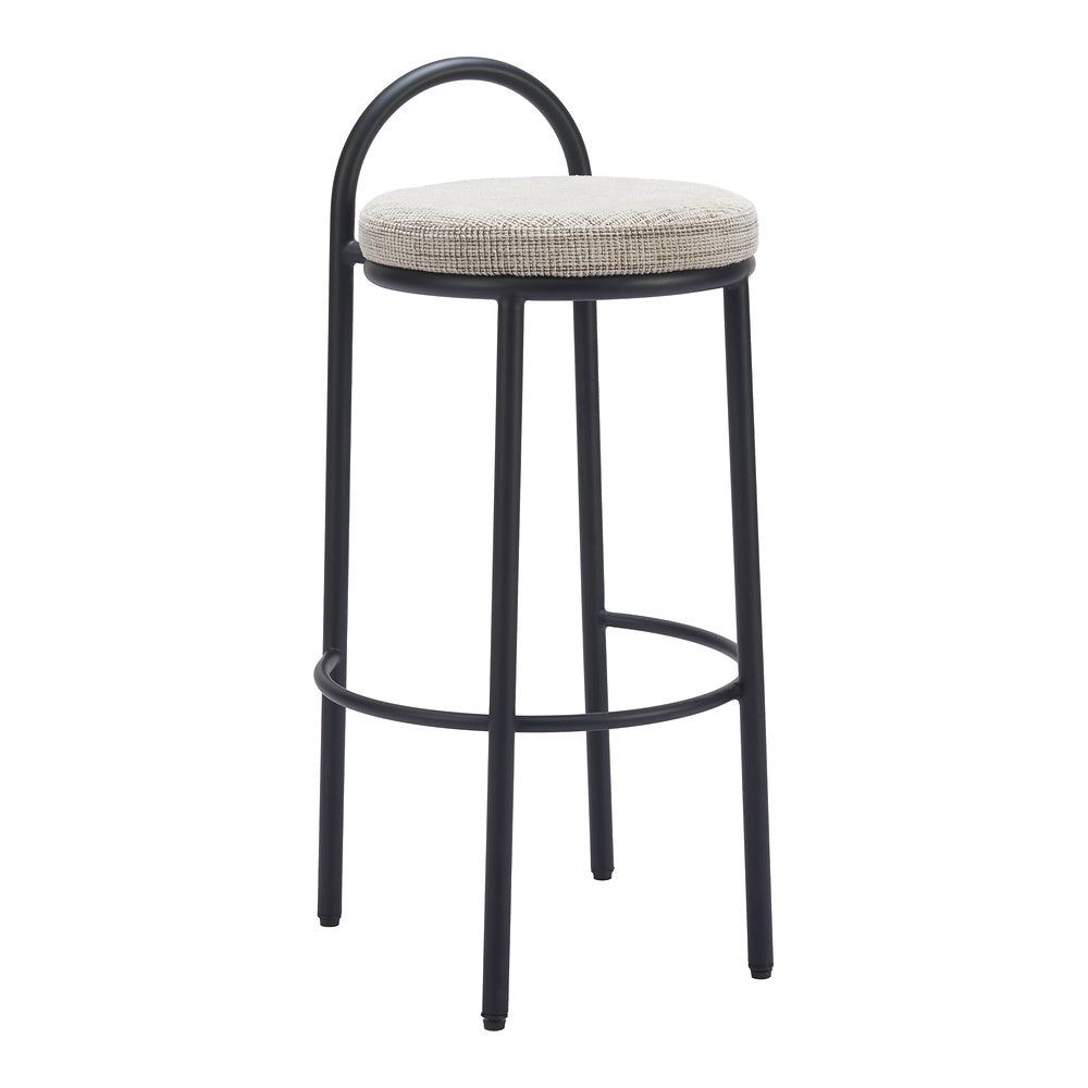 Banco Alto para Bar y Barra - ZUO SISAL - Beige Tweed - Asiento y Respaldo Tapizados