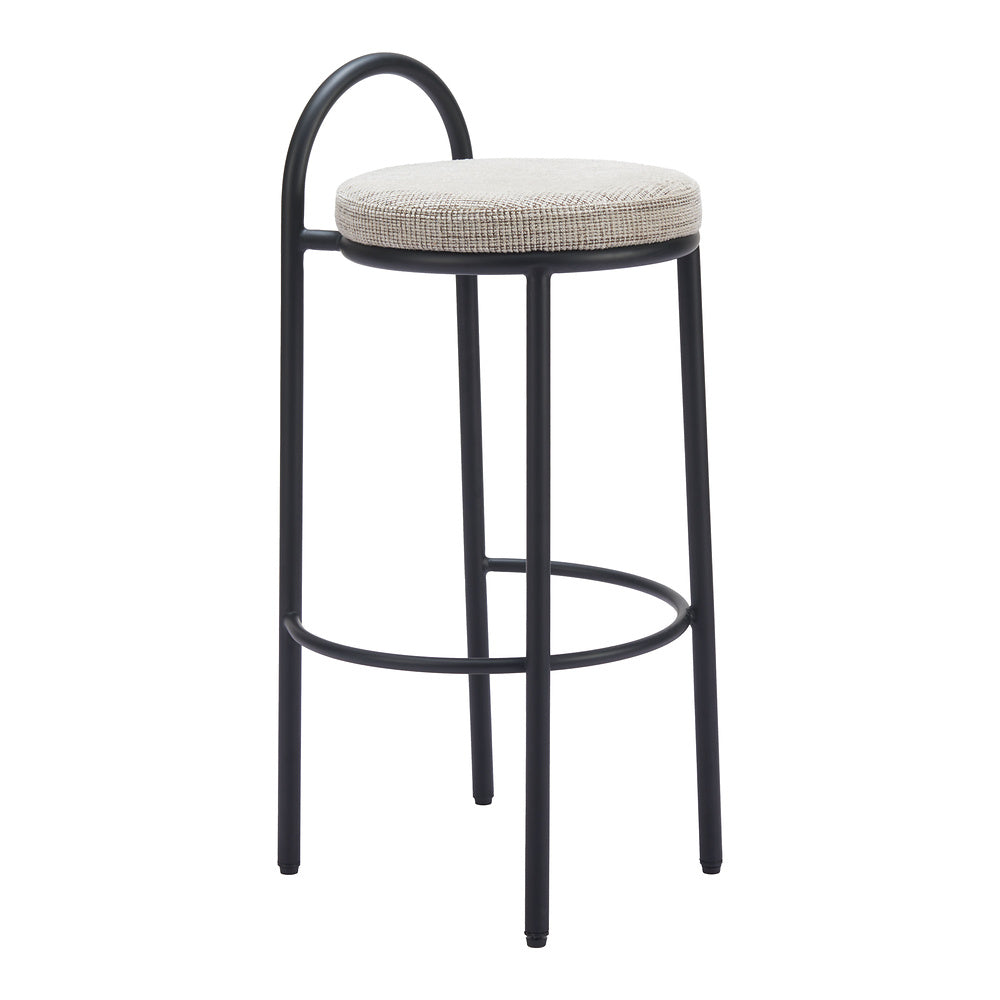 Banco Alto para Bar y Barra - ZUO SISAL - Beige Tweed - Asiento y Respaldo Tapizados