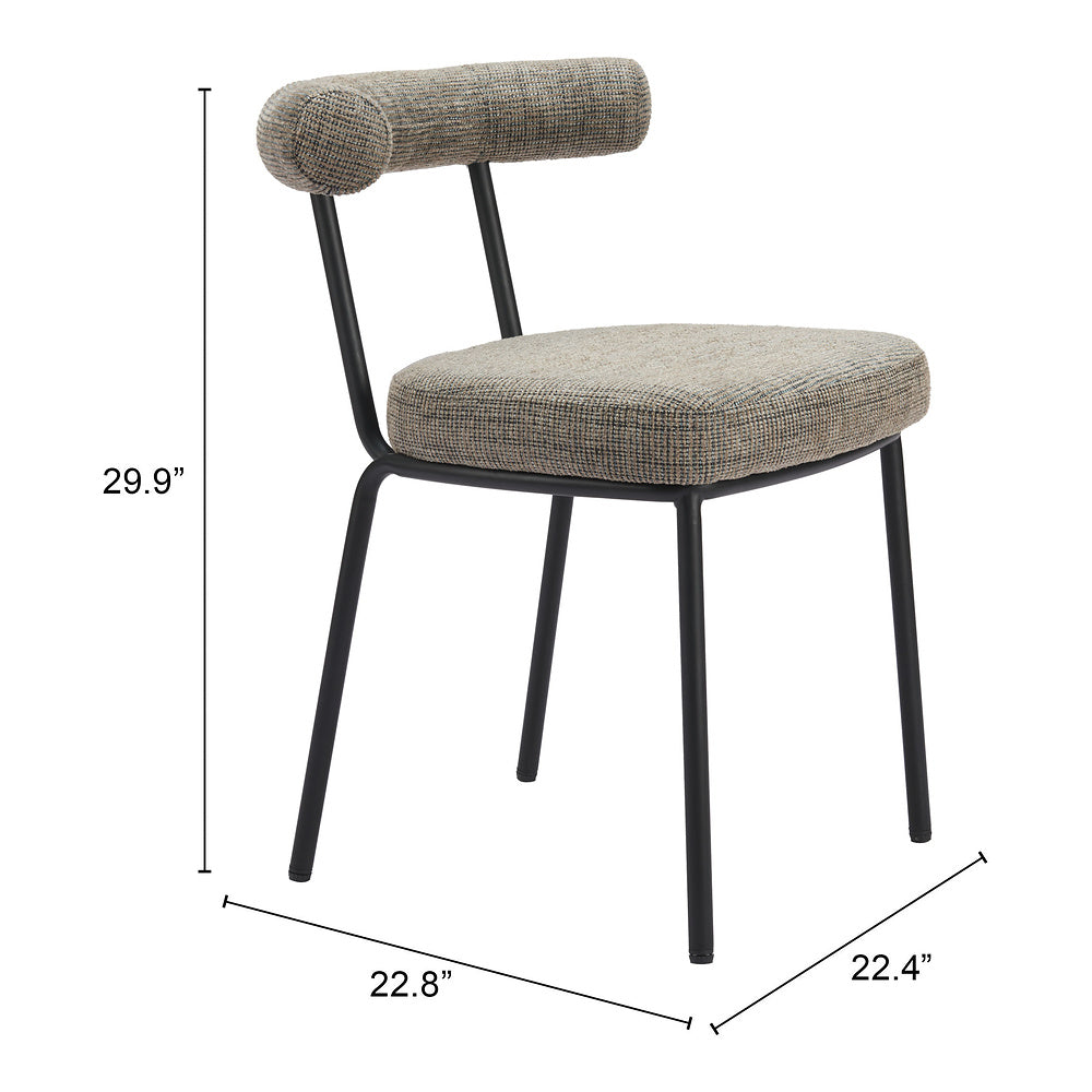 Silla Comercial para Cafetería - ZUO KEDE - Verde Tweed - Asiento y Respaldo Tapizados
