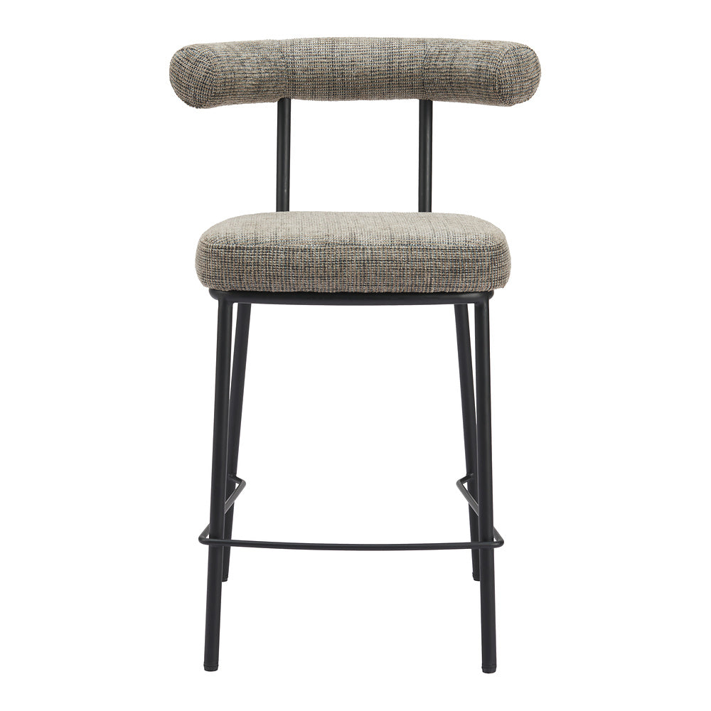 Banco Mostrador para Cafetería - ZUO KEDE - Verde Tweed - Asiento y Respaldo Tapizados