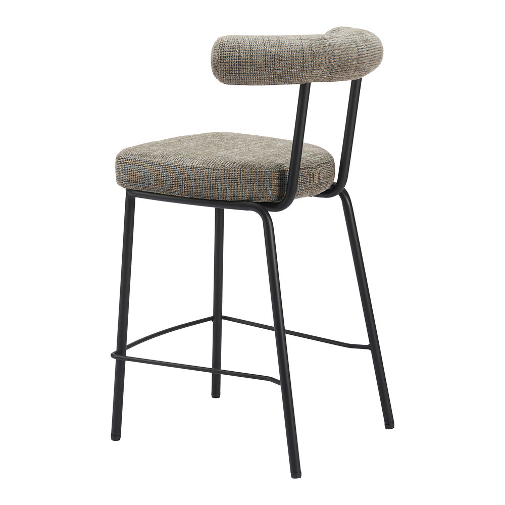 Banco Mostrador para Cafetería - ZUO KEDE - Verde Tweed - Asiento y Respaldo Tapizados