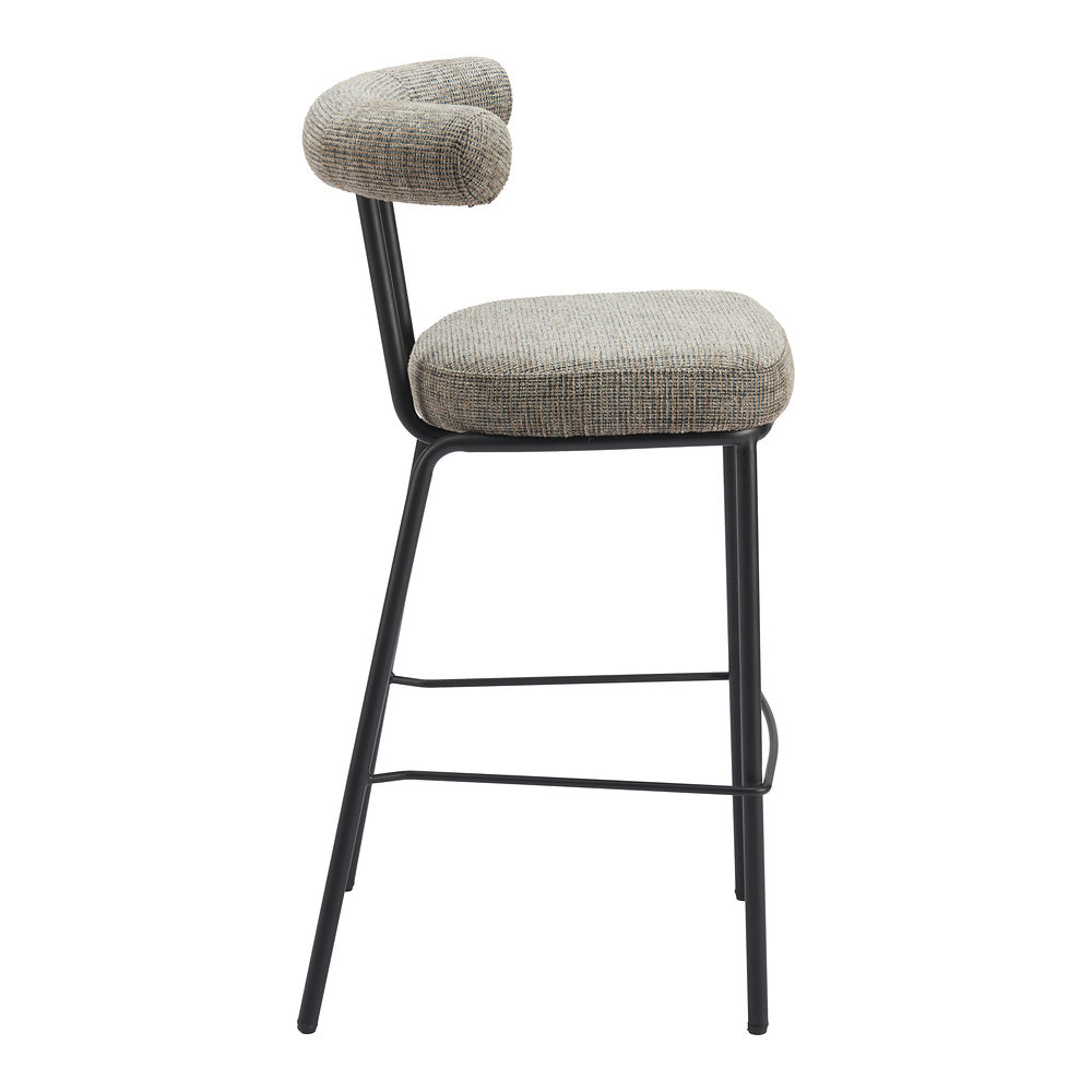 Banco Alto para Restaurante - ZUO KEDE - Verde Tweed - Asiento y Respaldo Tapizados