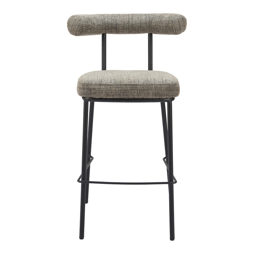 Banco Alto para Restaurante - ZUO KEDE - Verde Tweed - Asiento y Respaldo Tapizados