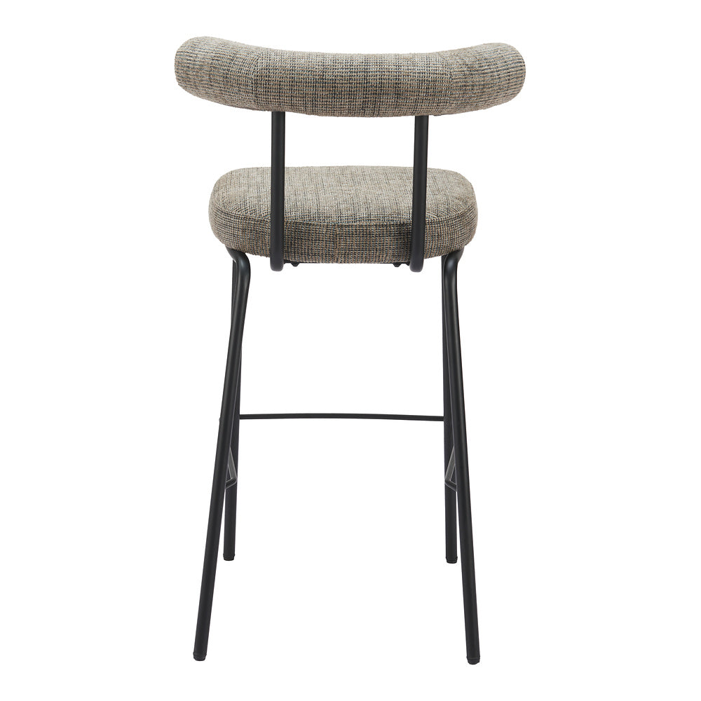 Banco Alto para Restaurante - ZUO KEDE - Verde Tweed - Asiento y Respaldo Tapizados