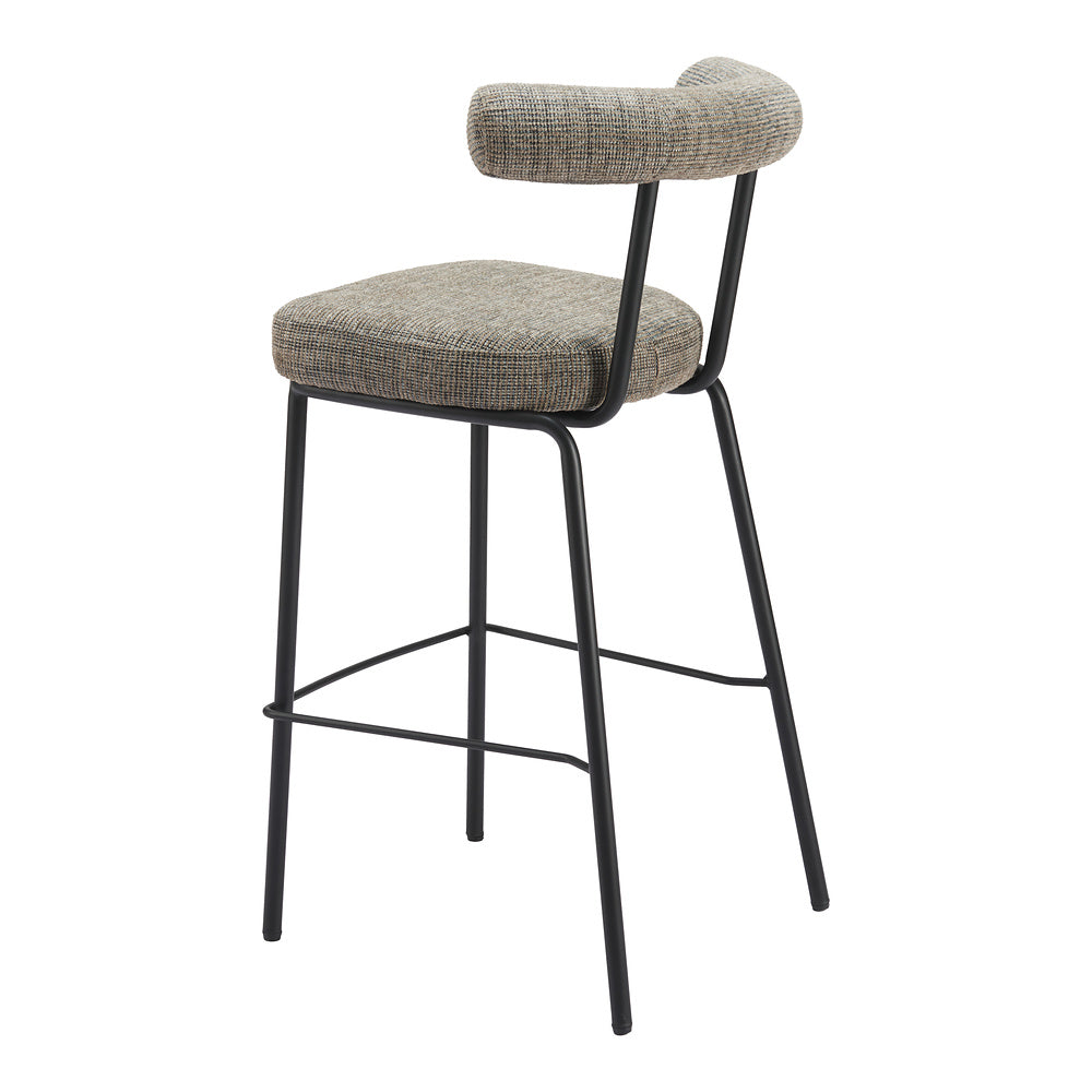 Banco Alto para Restaurante - ZUO KEDE - Verde Tweed - Asiento y Respaldo Tapizados